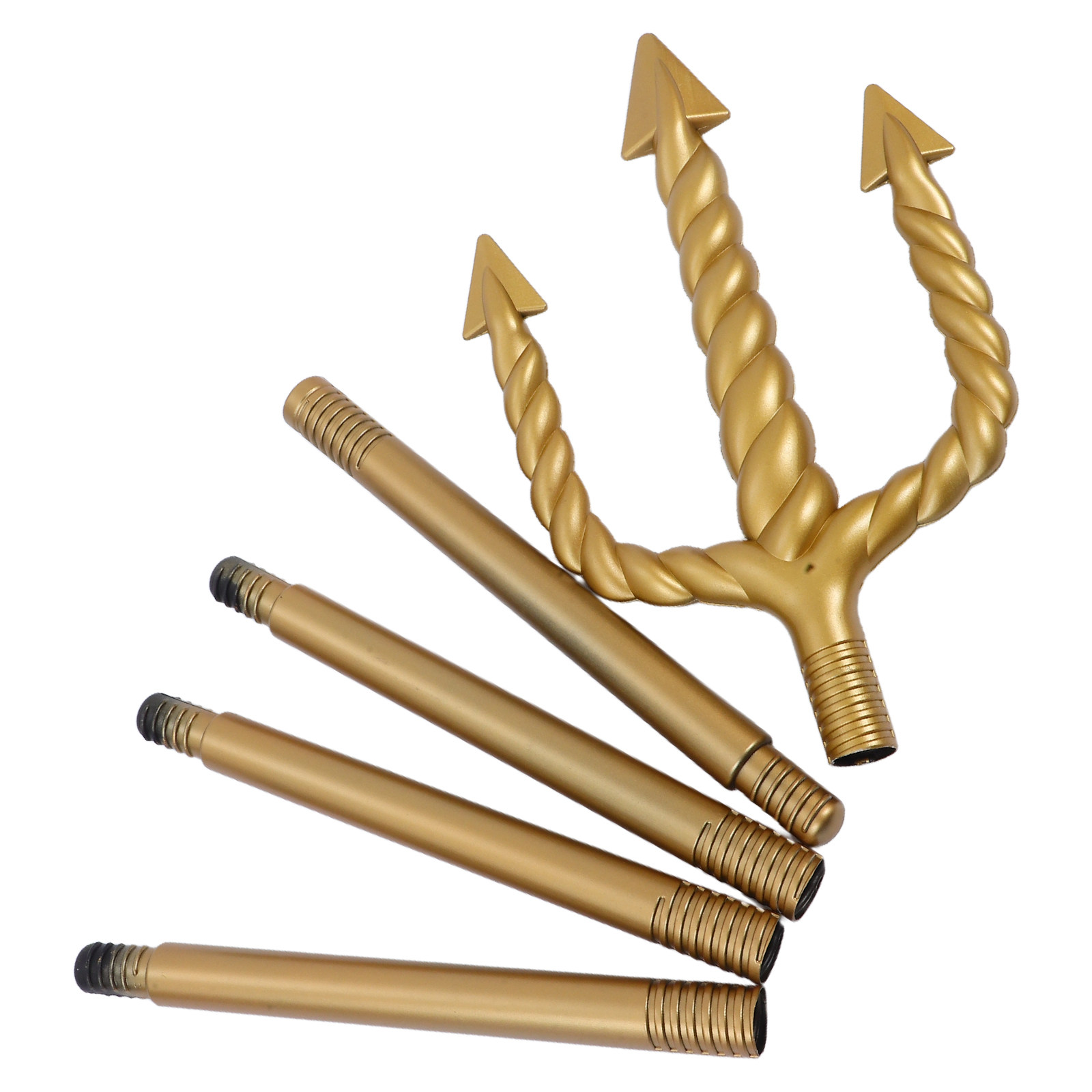 Cosplay Prop Designer - Spiral Trident Prop Golden Finish Intricate