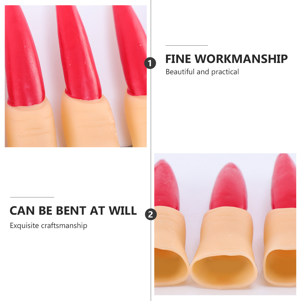 Easy Cosplay Prop - 20Pcs Halloween Nails Props Rubber Material