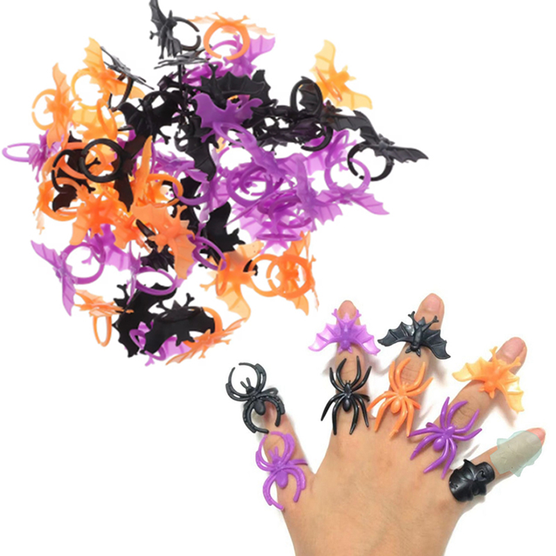 30/60pcs Bat Spider Rings Gift - مراجعة Cosplay Prop Filler وسعره