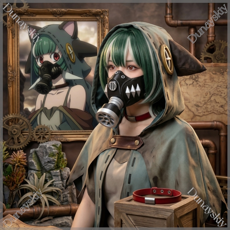 Guita Cyberpunk Gas Mask Green - مراجعة Cosplay Prop 3D Print وسعره