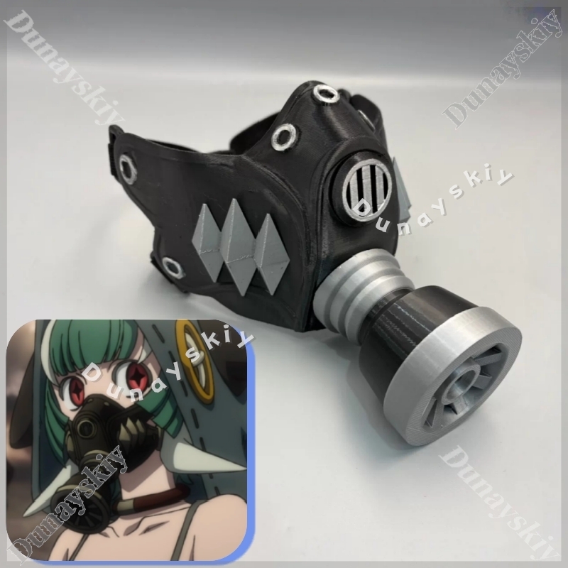 Guita Cyberpunk Gas Mask Green - مراجعة Cosplay Prop 3D Print وسعره