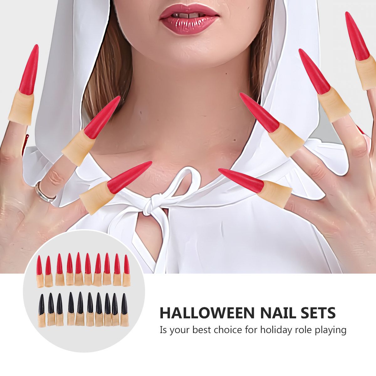 20Pcs Halloween Nails Props Ru - مراجعة Easy Cosplay Prop وسعره