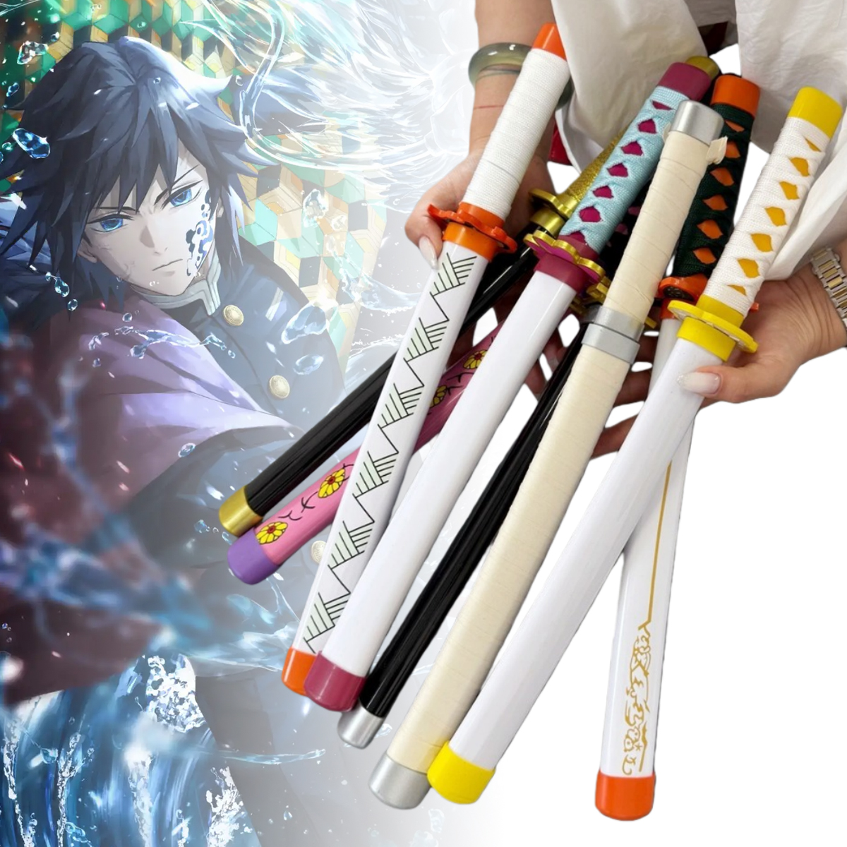 16inch Tomioka Giyuu Katana An - مراجعة Cosplay Prop Katana وسعره