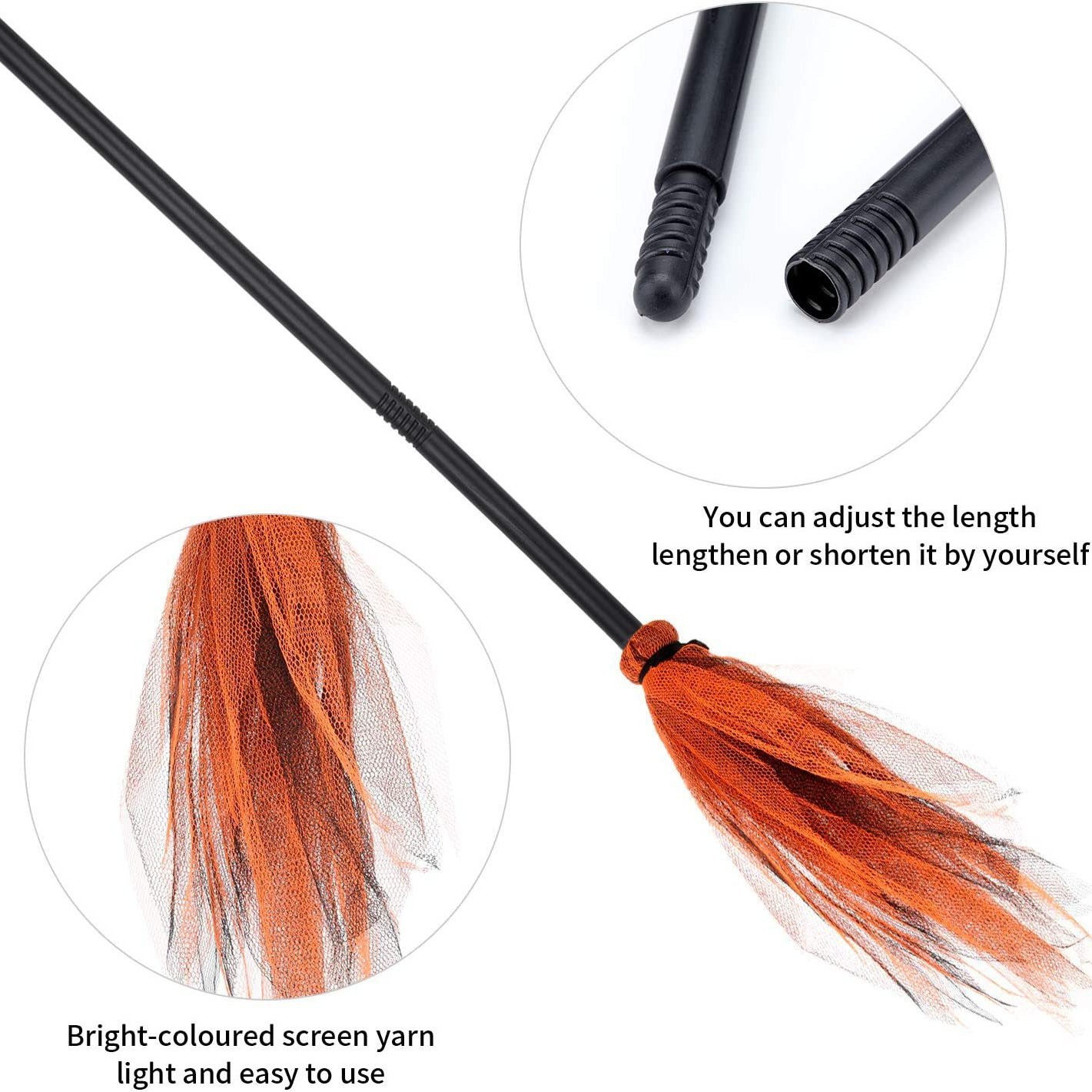 Halloween LED Witch Broom, Det - مراجعة Detachable Cosplay Prop وسعره