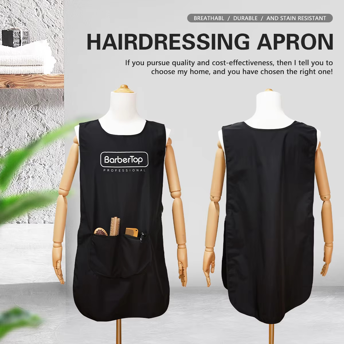 Barbertop Black Stylist Apron  - مراجعة Hair Spray Color وسعره