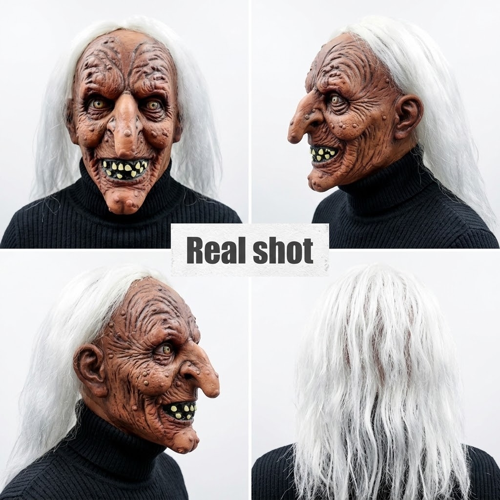 Creative Witch Latex Mask For  - مراجعة Cosplay Prop Designer وسعره
