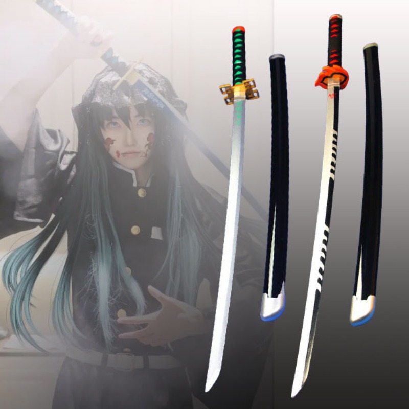 41in/104cm Demon Slayer Katana - مراجعة Cosplay Prop Katana وسعره