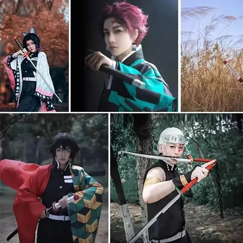 41in/104cm Demon Slayer Katana - مراجعة Cosplay Prop Katana وسعره